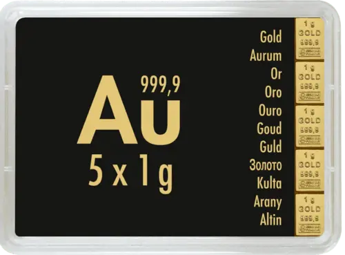 5 x 1 g Combibar Goldtafel