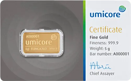 5 g Goldbarren Umicore