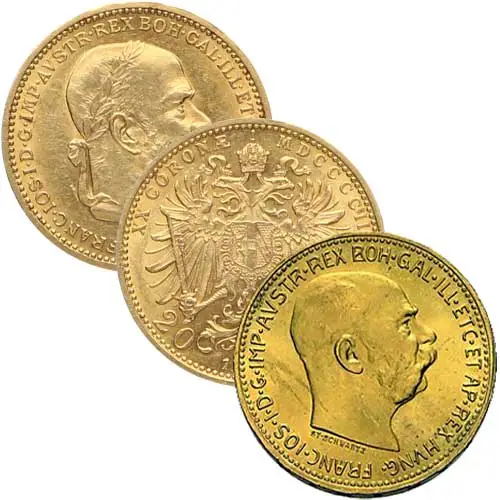 6,09 g Gold Österreich 20 Kronen diverse Jahrgänge