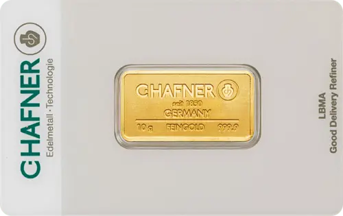 10 g Goldbarren C. Hafner