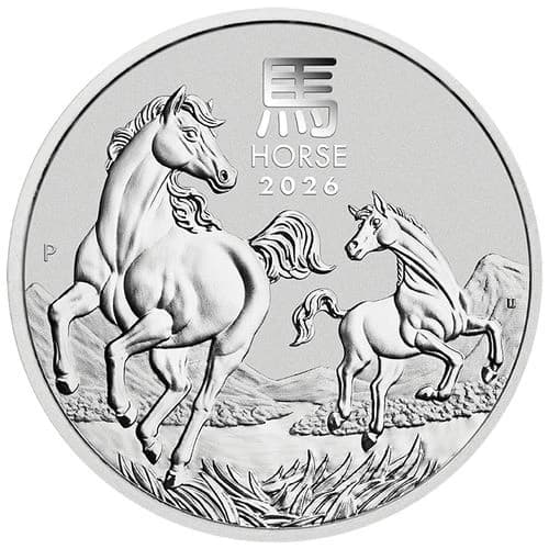 2 Unzen Silber Lunar III Pferd 2026