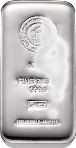 1 kg Silberbarren diverse angelaufen